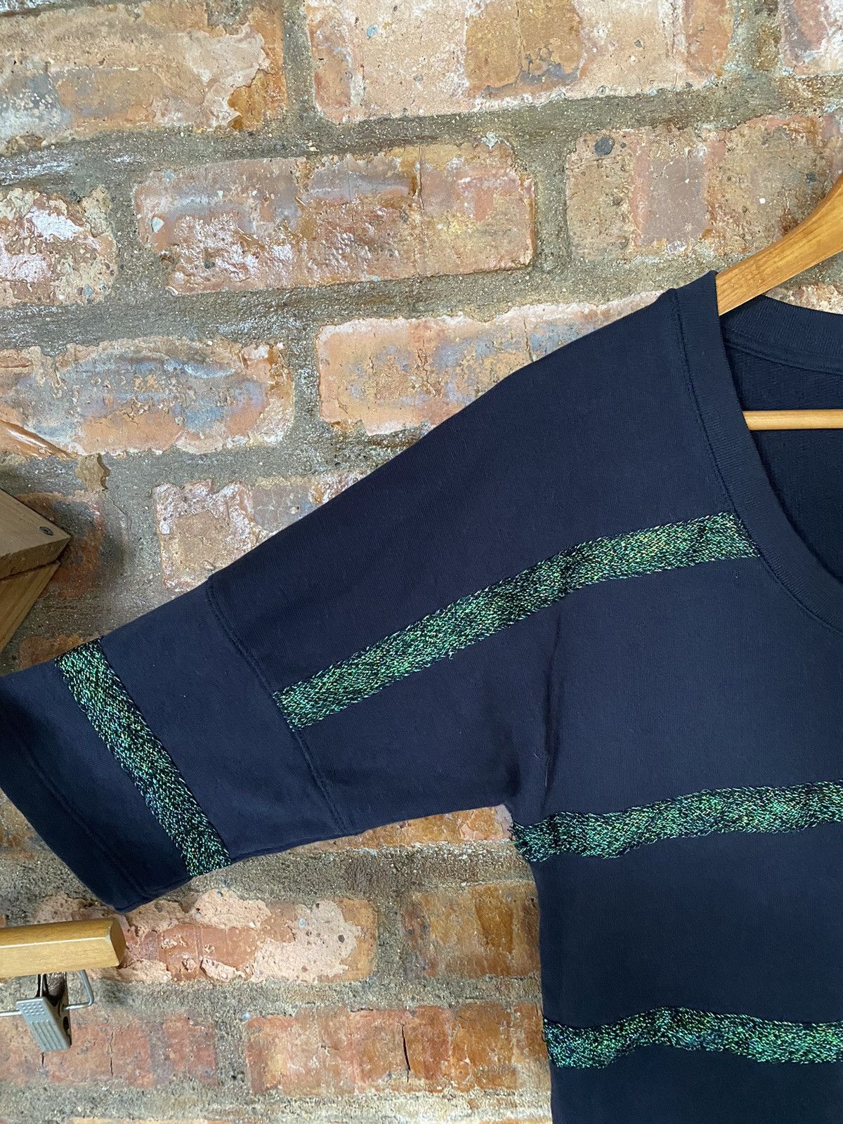 Dries Van Noten Embroidered green stripes sweat cotton 3/4 sleeves Size US S / EU 44-46 / 1 - 7 Thumbnail