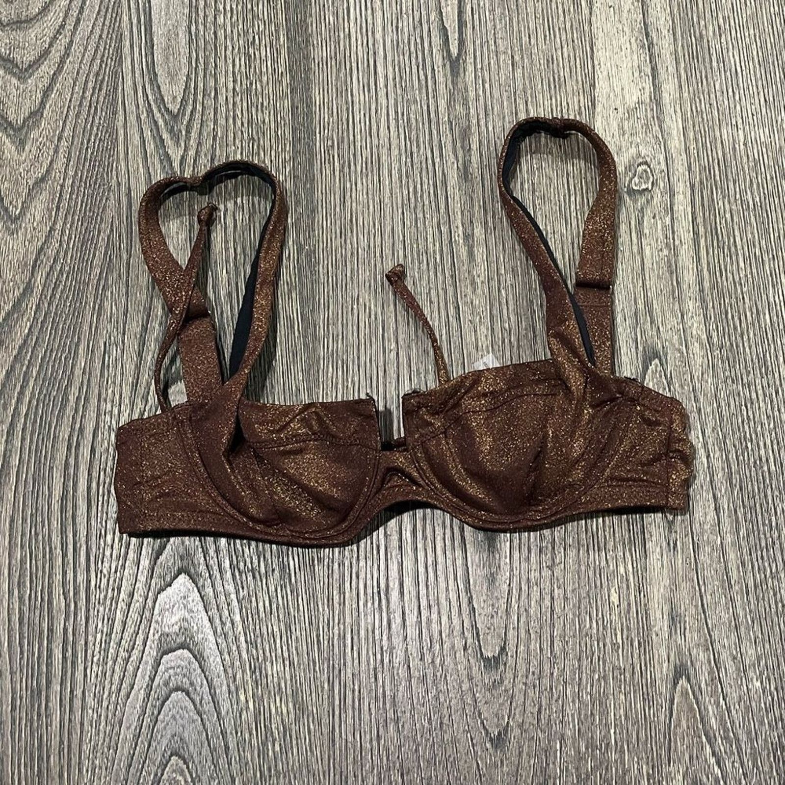 Victoria's Secret NWT Victoria’s Secret Push-Up Bikini Top Shimmer Strappy Size ONE SIZE - 1 Thumbnail