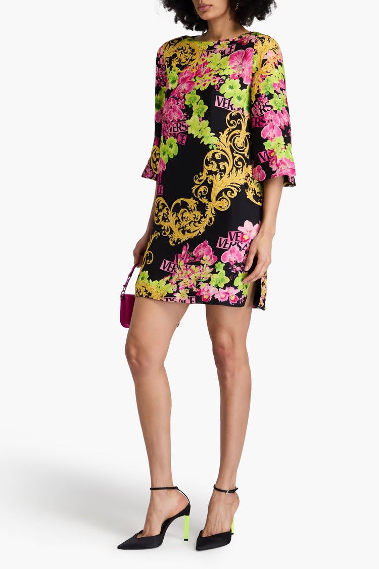 Versace o1y0226 Mini Dress in Multicolor Size XS / US 0-2 / IT 36-38 - 2 Thumbnail