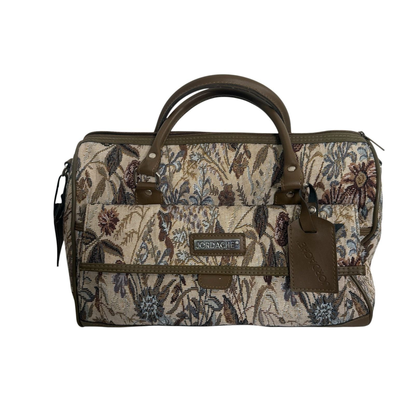 Jordache Vintage 80s Jordache Tapestry Travel Bag Duffel Floral Size ONE SIZE - 2 Thumbnail