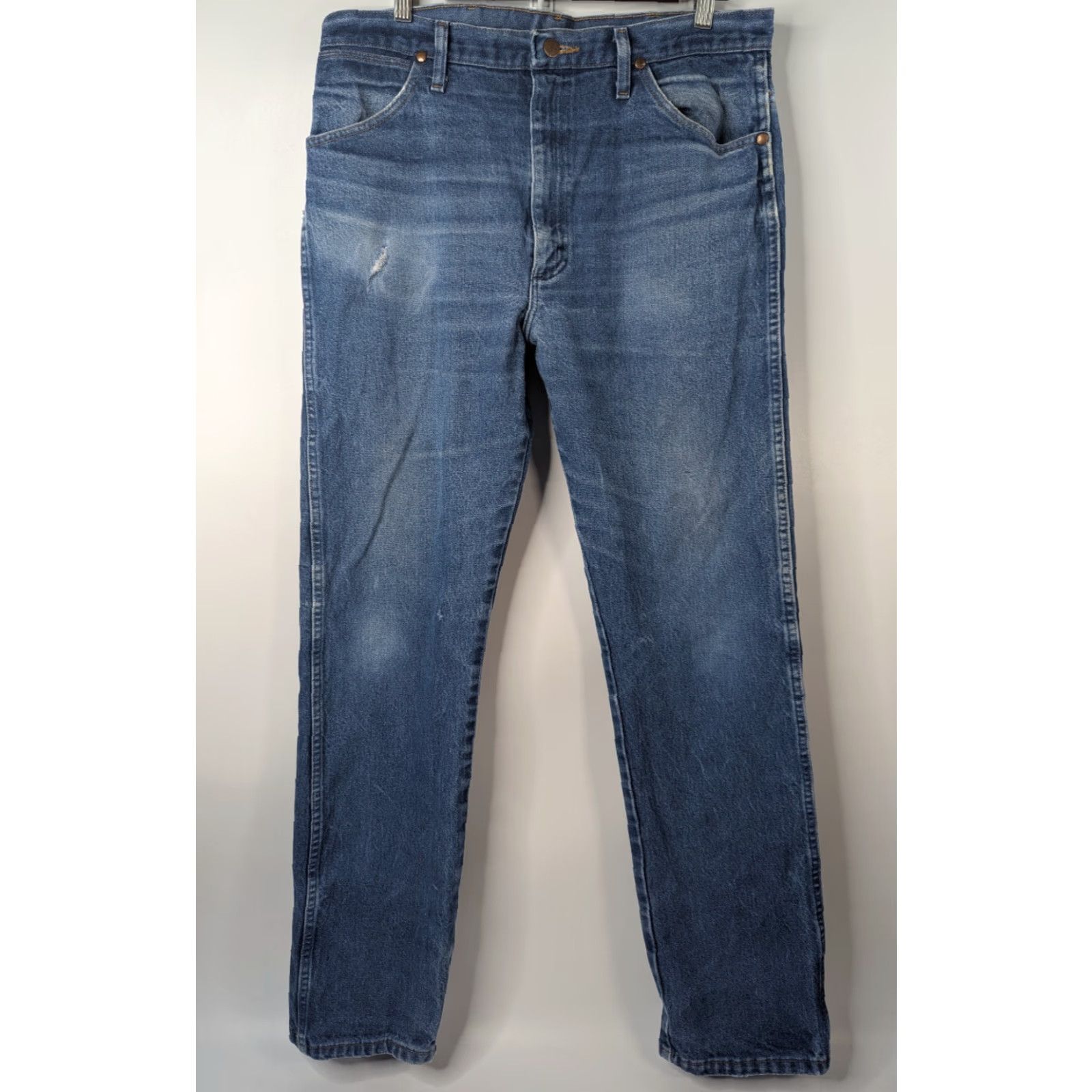 Wrangler VINTAGE Wrangler Jeans Men's 36x34 Cowboy Cut Bootcut Distressed 13MWZ Western Workwear Jeans Size US 36 / EU 52 - 4 Thumbnail