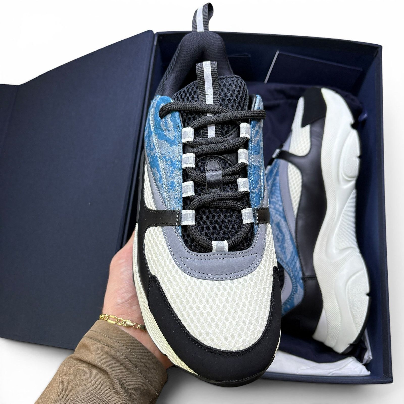 Dior Dior B22 Sneaker ‘Blue Reflective / Python’ | Size 42 (US 9) Size US 9 / EU 42 - 4 Thumbnail