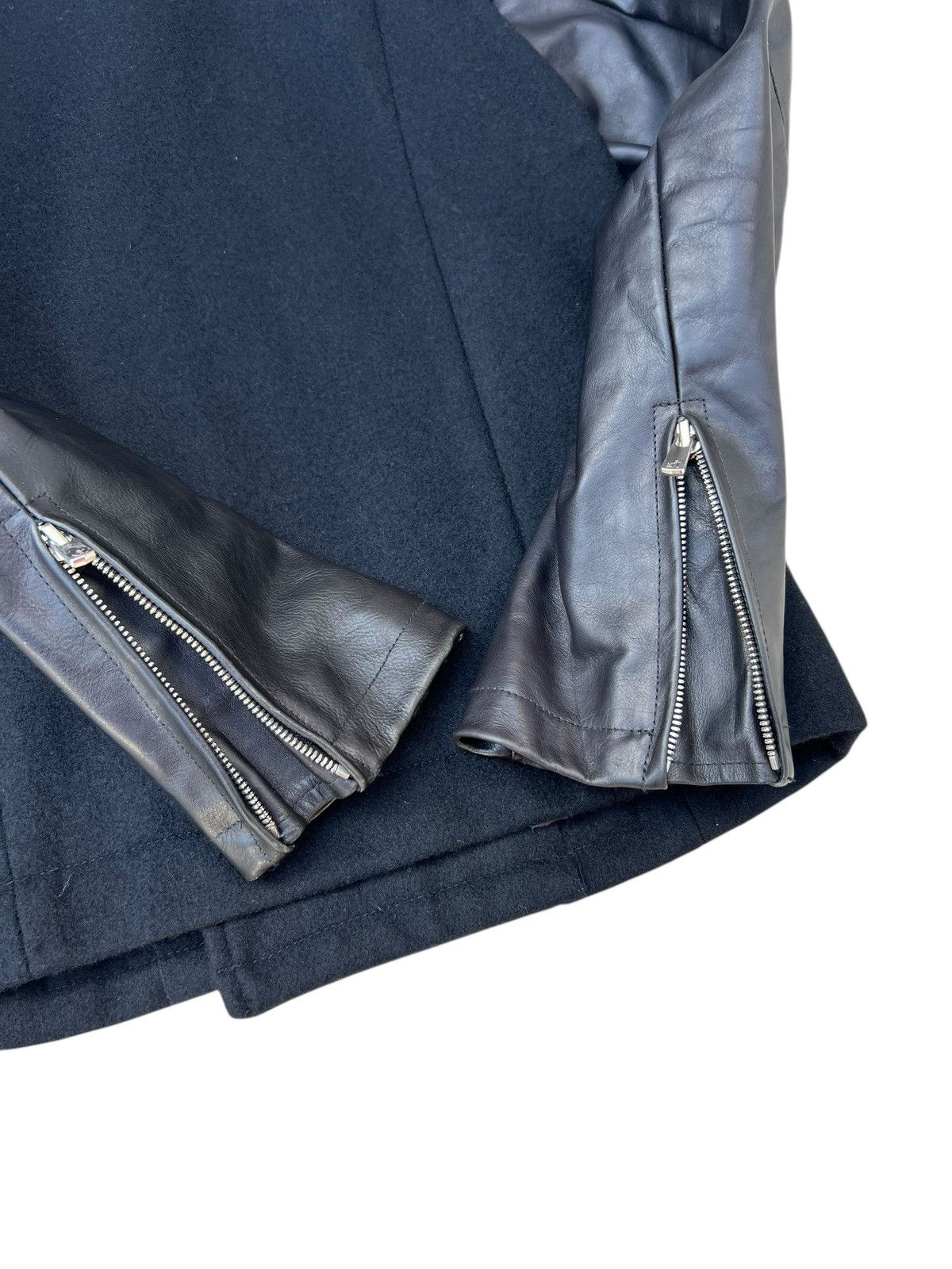 Leather STUDIOUS Japan Asymmetrical Wool Cowhide Leather Jacket Size US S / EU 44-46 / 1 - 25 Thumbnail