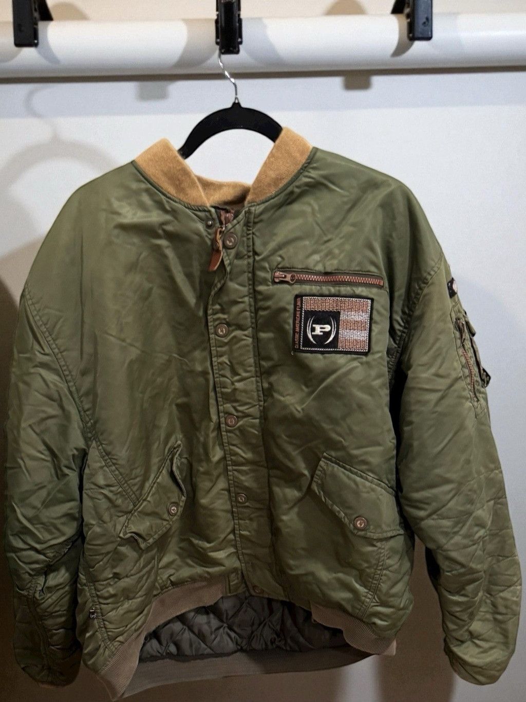 Phat Farm Phat Farm Bomber Jacket XXL Green Quilted Embroidered Logo Size US XXL / EU 58 / 5 - 3 Thumbnail