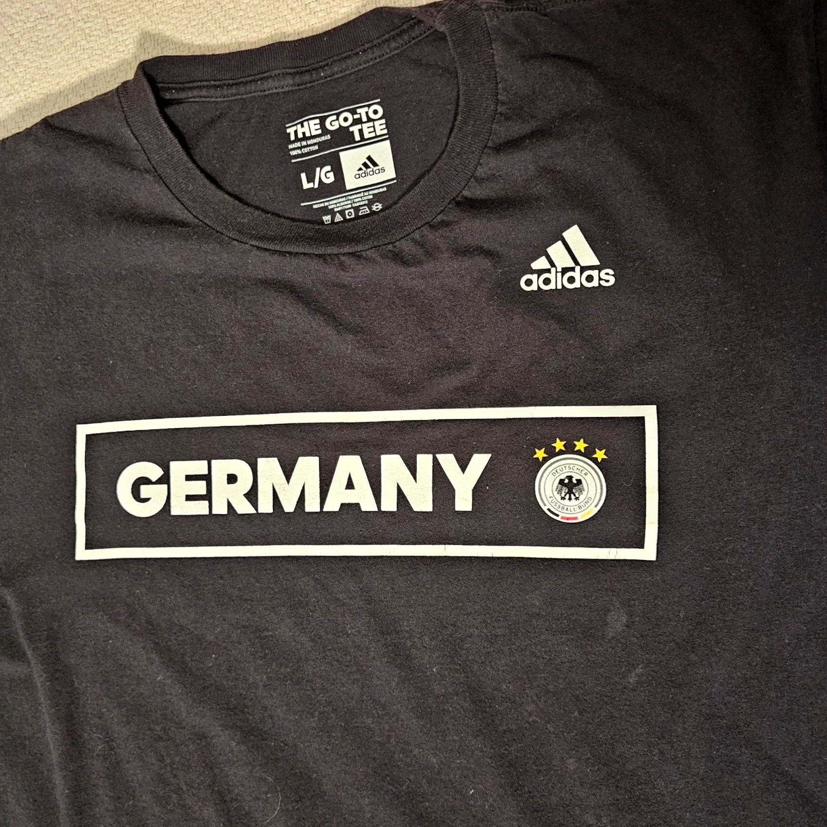 Adidas Adidas The Go-To Tee T-Shirt Men L Short Sleeve Black Crew Neck Logo Graphic Modern Sports Size US L / EU 52-54 / 3 - 3 Thumbnail