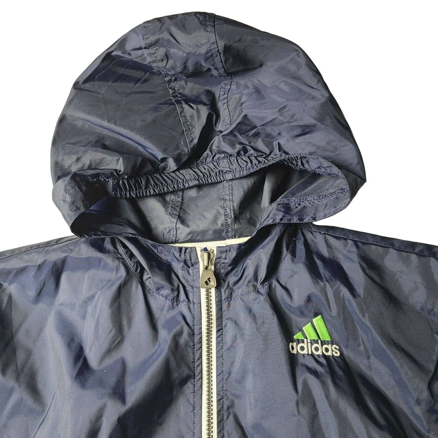 Adidas VINTAGE adidas Windbreaker Jacket Zip 3 Stripe Mens XL Hooded Blue Striped Casual Outdoor Size US XL / EU 56 / 4 - 4 Thumbnail