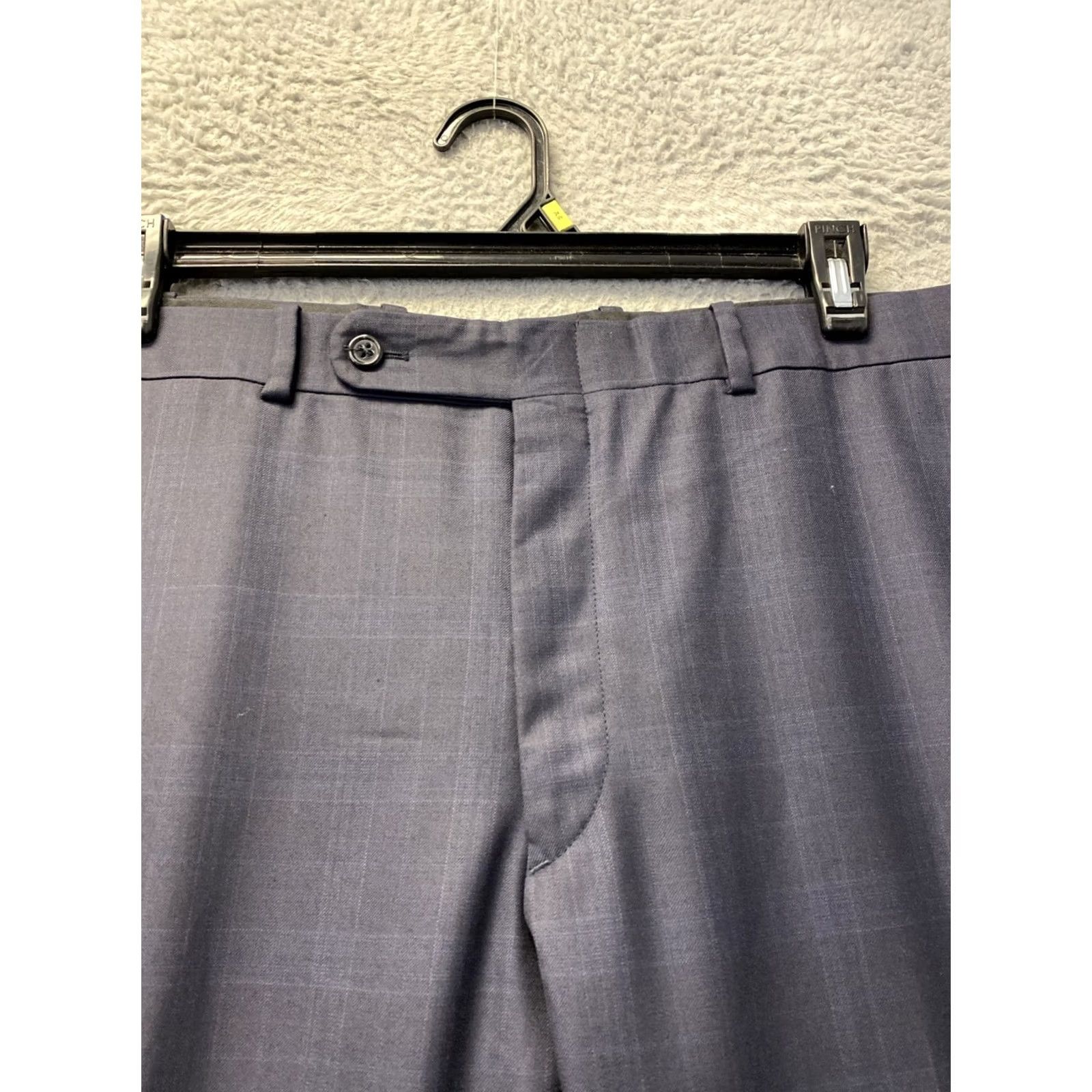 Vintage VINTAGE Royal Classic Men's Dress Pants Navy Pinplaid 40x30 Wool Flat Front 30 Inseam Pants Mens Size US 40 / EU 56 - 2 Thumbnail