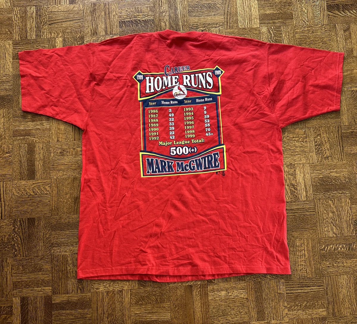 Vintage Vintage 90s Mark McGwire Home Run Graphic Tee Size US XXL / EU 58 / 5 - 2 Thumbnail