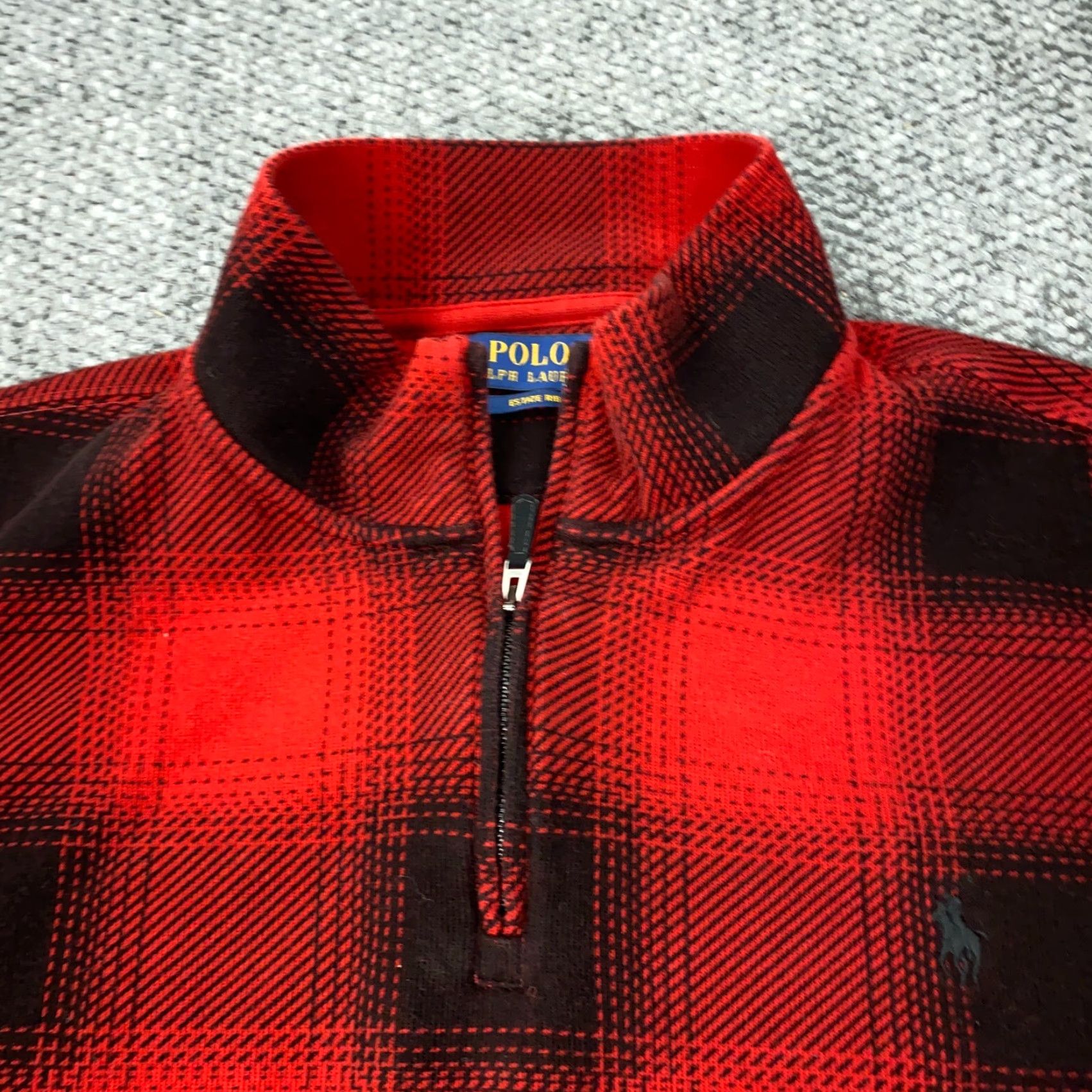 Polo Ralph Lauren VINTAGE Polo Ralph Lauren Pullover Sweatshirt Men 2XL Red Buffalo Plaid 1/4 Zip Outdoor Fall Spring Size US XXL / EU 58 / 5 - 3 Thumbnail
