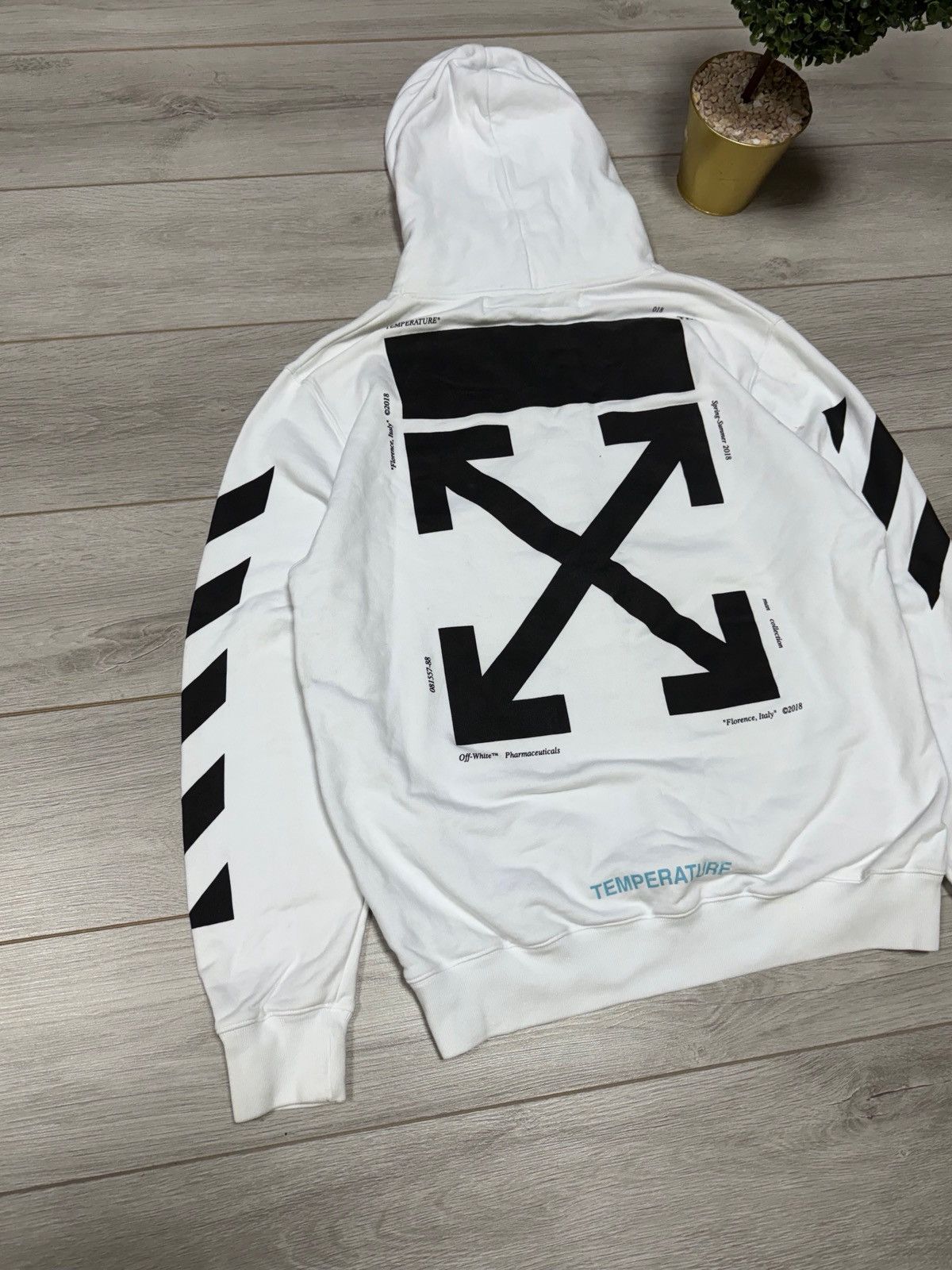 Off-White Off White Mona Lisa temperature hoodie arrows tapes Size US L / EU 52-54 / 3 - 2 Thumbnail
