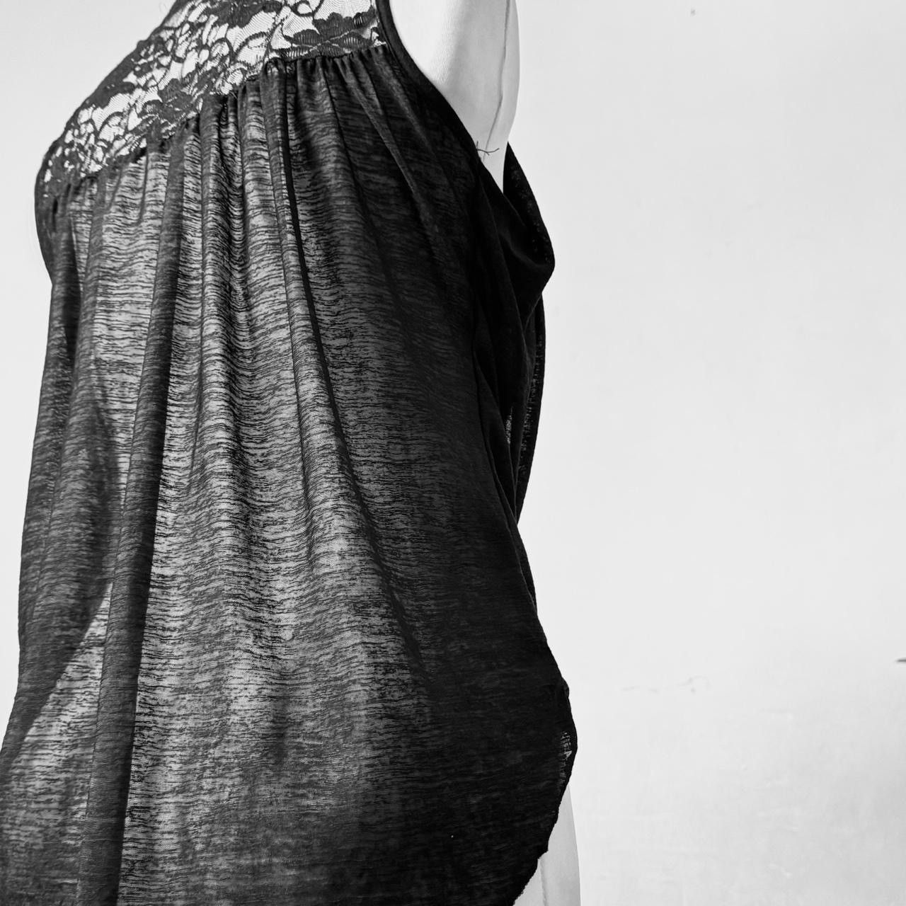 Vintage Stunning Avant - Garde draped sheer top blouse Size S / US 4 / IT 40 - 3 Thumbnail