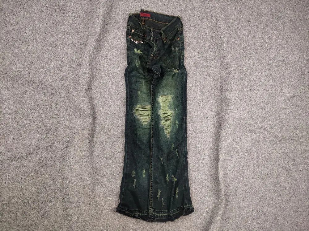 Pre-owned If Six Was Nine X Le Grande Bleu L G B Vtg Levis 559 Distressed If Six Was Nine Style Flared Jeans In Dark Green
