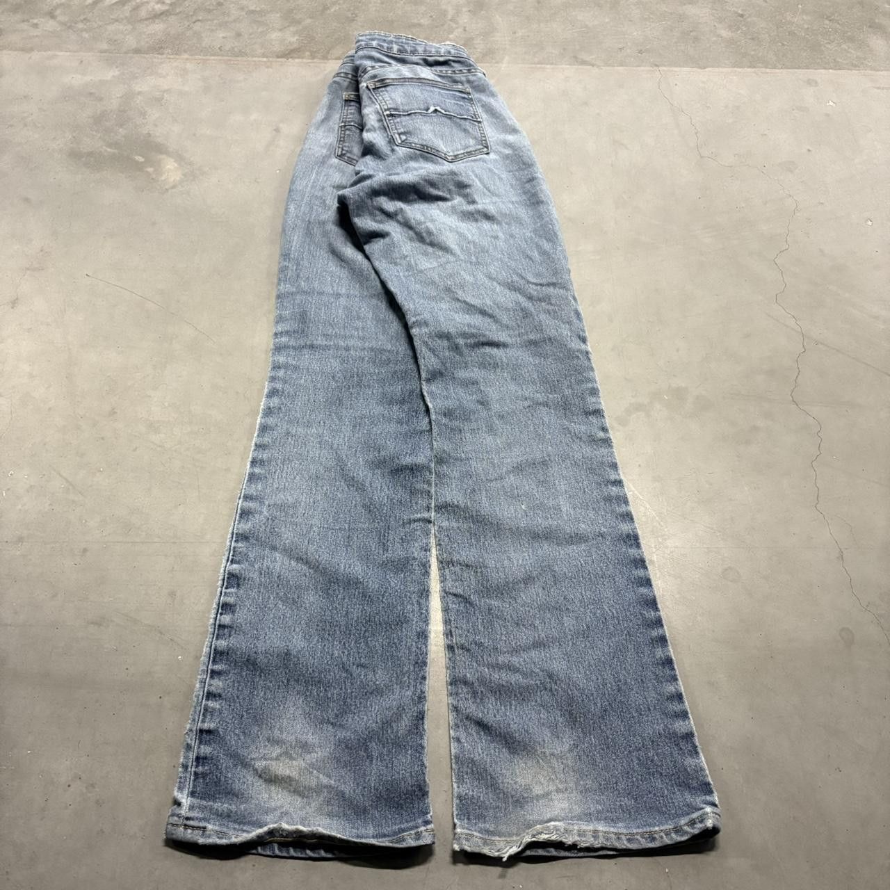 Vintage Vintage Y2K/2000s Flared Distressed Bootcut Medium Blue Wash Denim Jeans! Size US 32 / EU 48 - 4 Thumbnail
