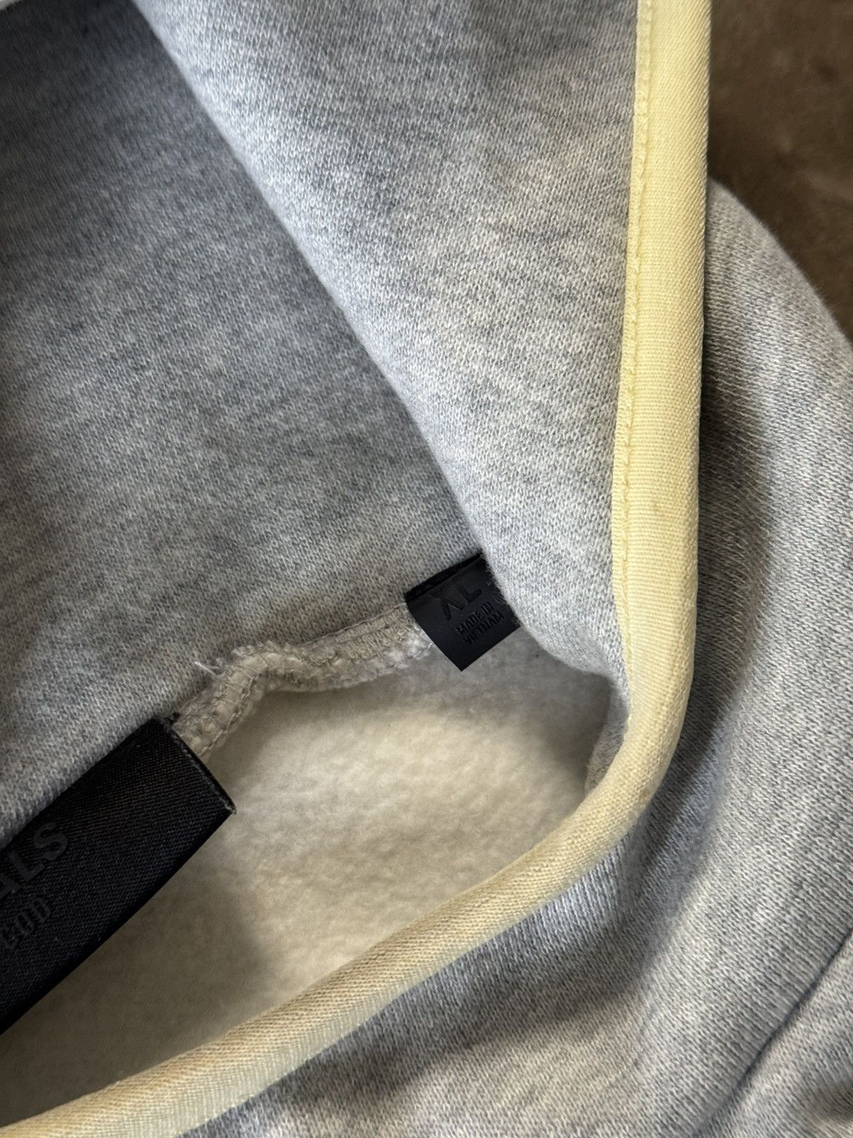 Essentials Fear Of God Essentials Light Heather Grey/ Yellow Hoodie Size US XL / EU 56 / 4 - 4 Thumbnail