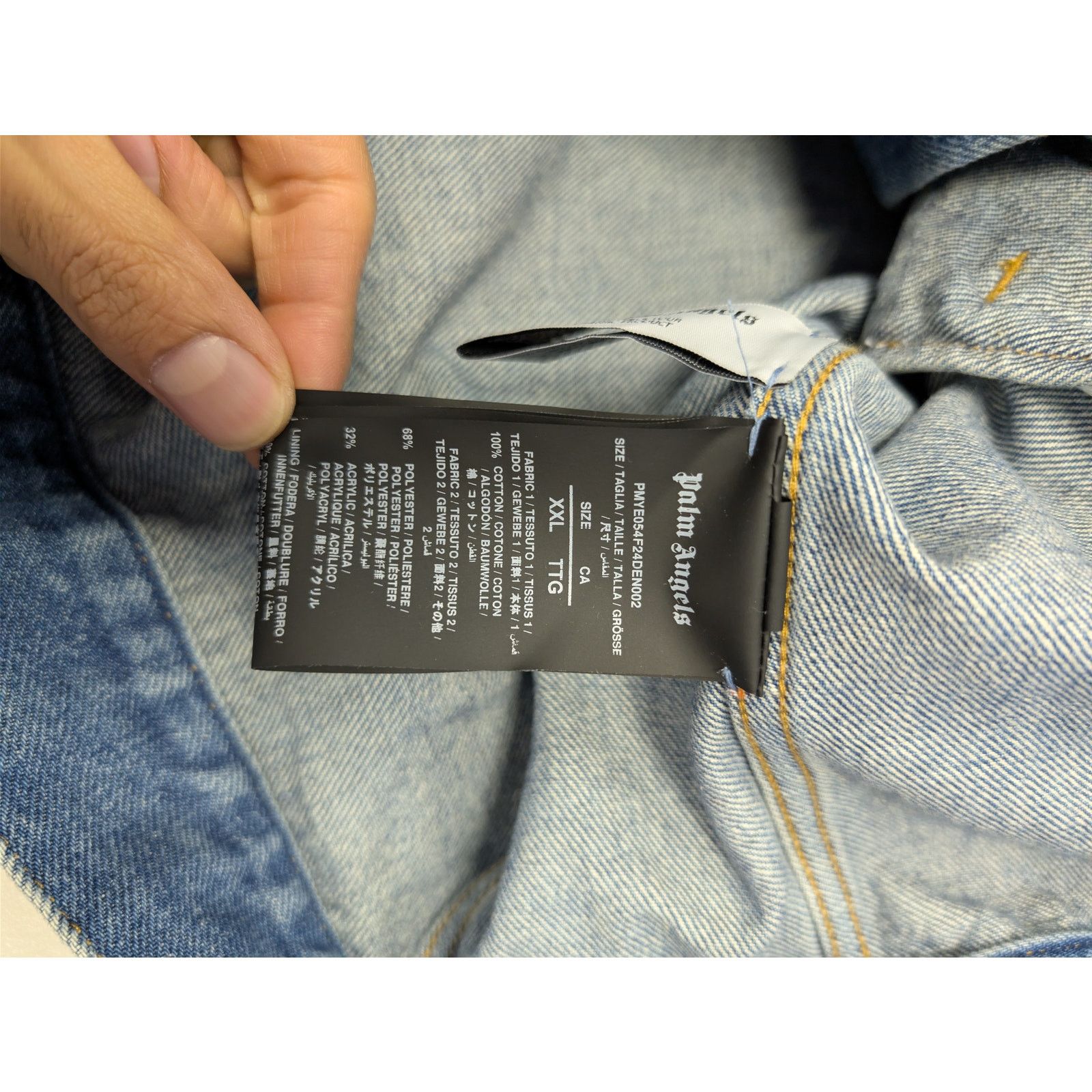 Palm Angels o1rshd1 Bear in Mind Denim Jacket in Blue / Brown Size US XXL / EU 58 / 5 - 17 Thumbnail