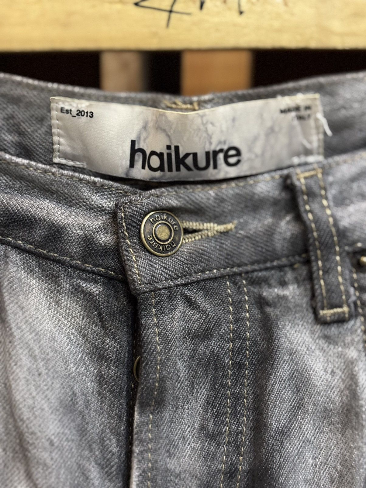 Haikure Haikure California 1951 Old Black Denim Epoch 2 Jeans Size US 33 - 4 Thumbnail