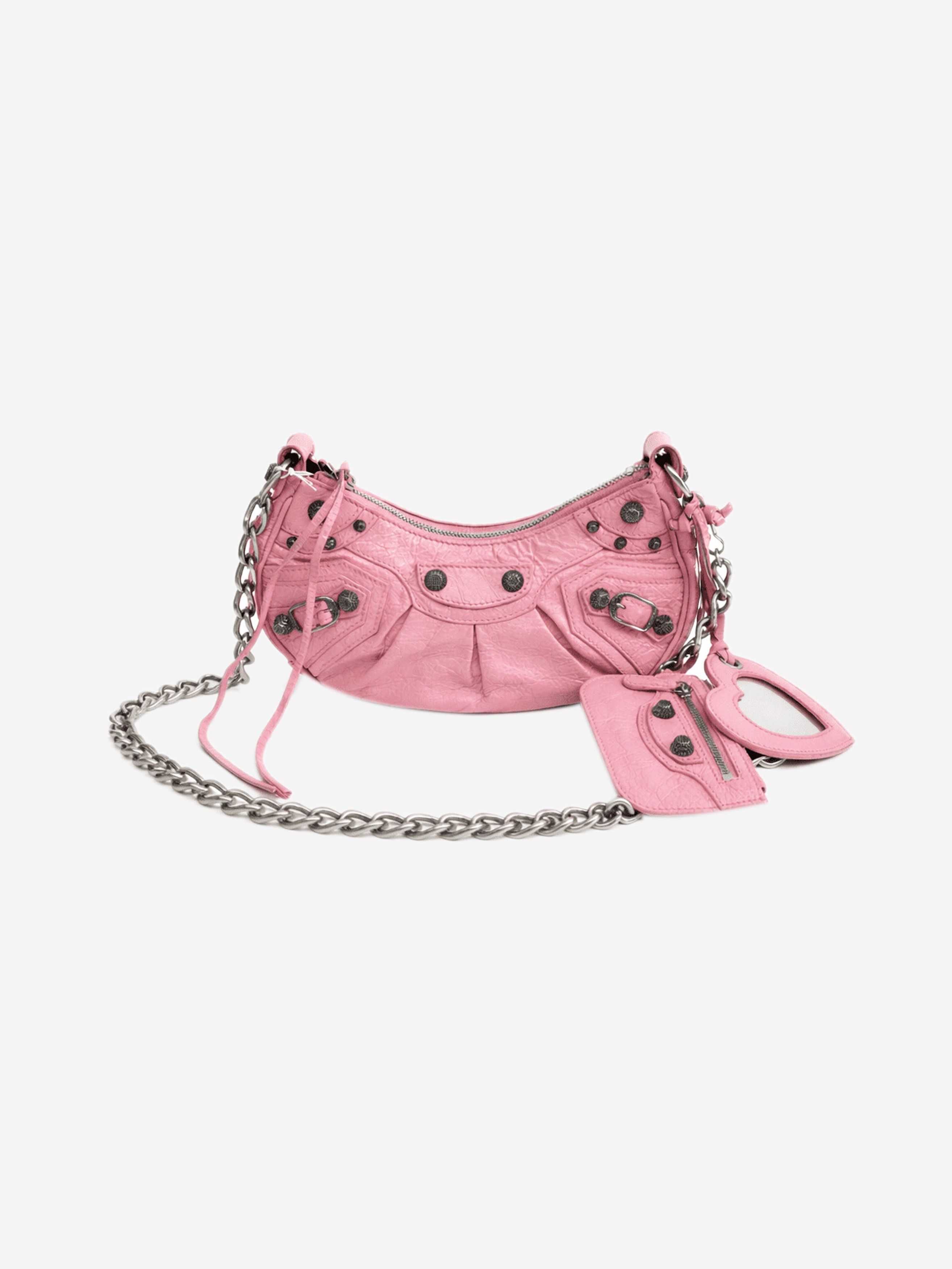 Balenciaga Pink crinkle Le Cagole shoulder bag Size ONE SIZE - 1 Thumbnail