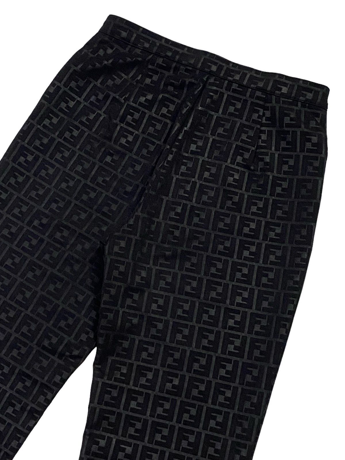 Fendi Vintage Fendi Zucca Monogram Stretch Black Pants Size US 29 - 19 Thumbnail