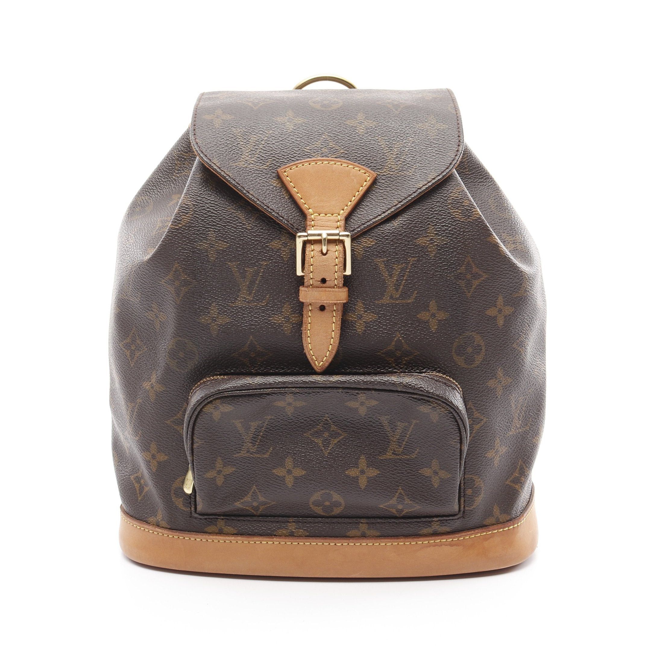 Louis Vuitton Louis Vuitton Montsouris Mm Monogram Backpack Rucksack Leather Brown Size ONE SIZE - 1 Thumbnail