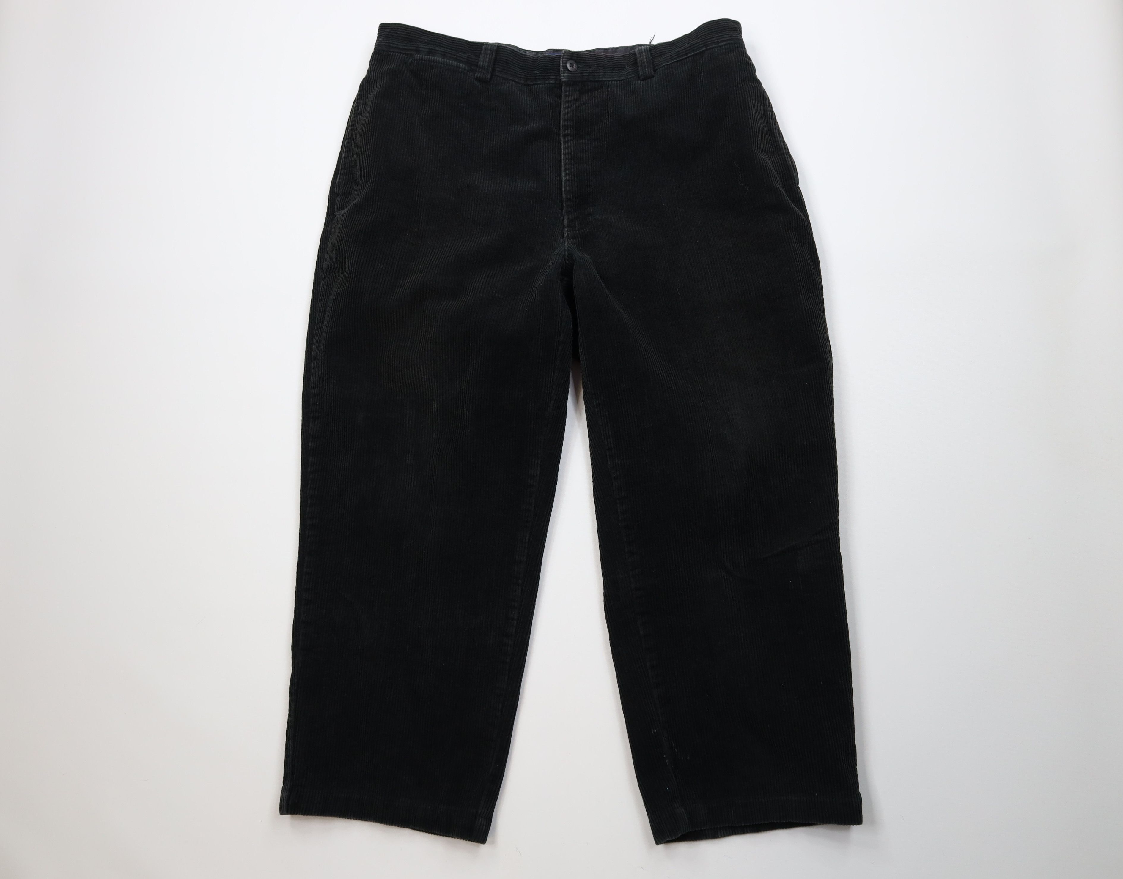 Ralph Lauren Vintage 90s Ralph Lauren Wide Leg Corduroy Chino Pants Black Size US 38 / EU 54 - 1 Thumbnail