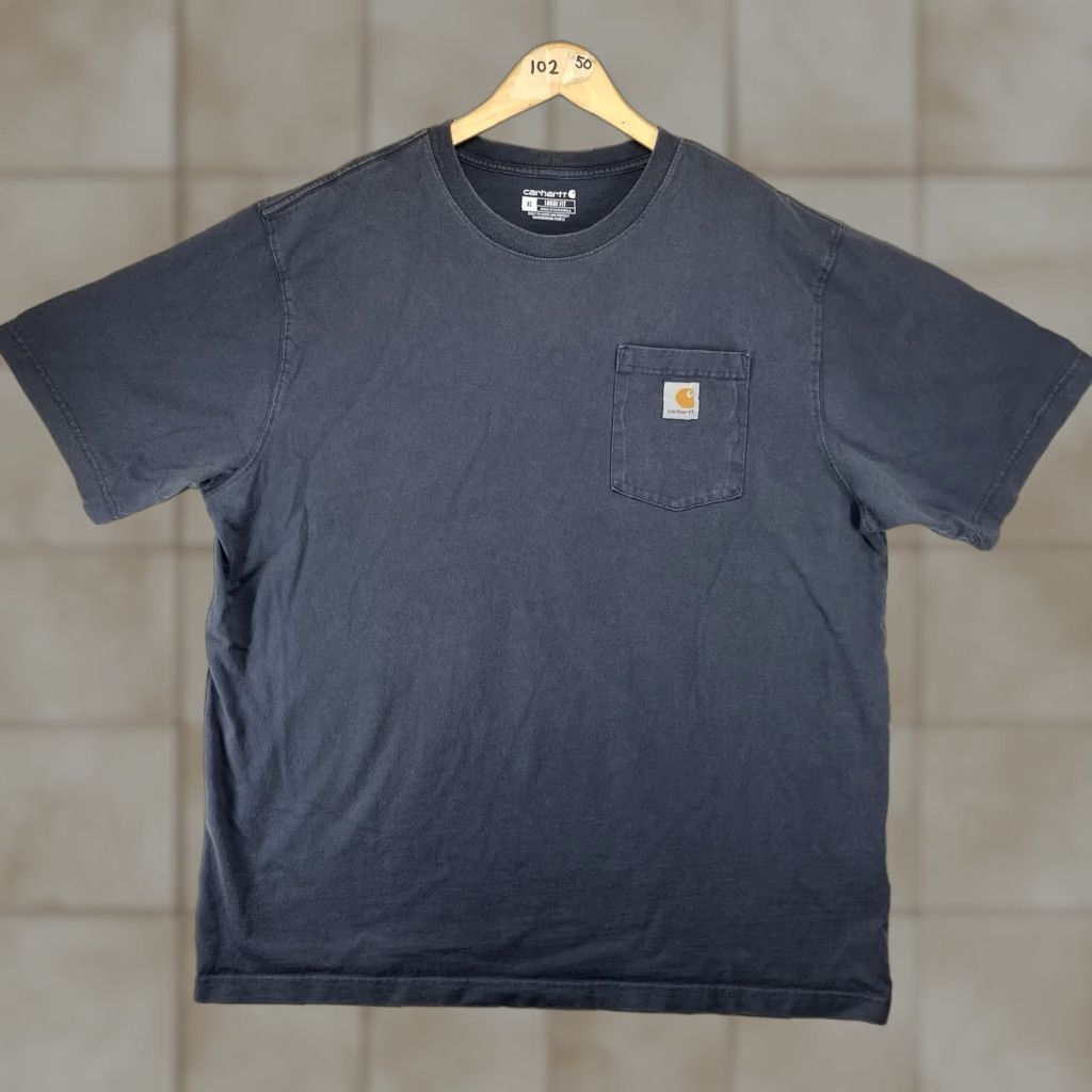 Carhartt Carhartt Mens XL Short Sleeve T-Shirt Relaxed All Cotton Blue Stone Logo Pocket Crew Neck Shirt Adults Mens) Size US L / EU 52-54 / 3 - 1 Thumbnail