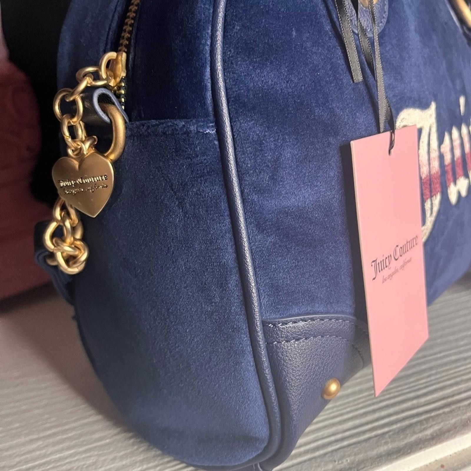 Juicy Couture Jeans Juicy Couture Retro Vibe Satchel Bowler Bag In Regal Blue Size ONE SIZE - 3 Thumbnail