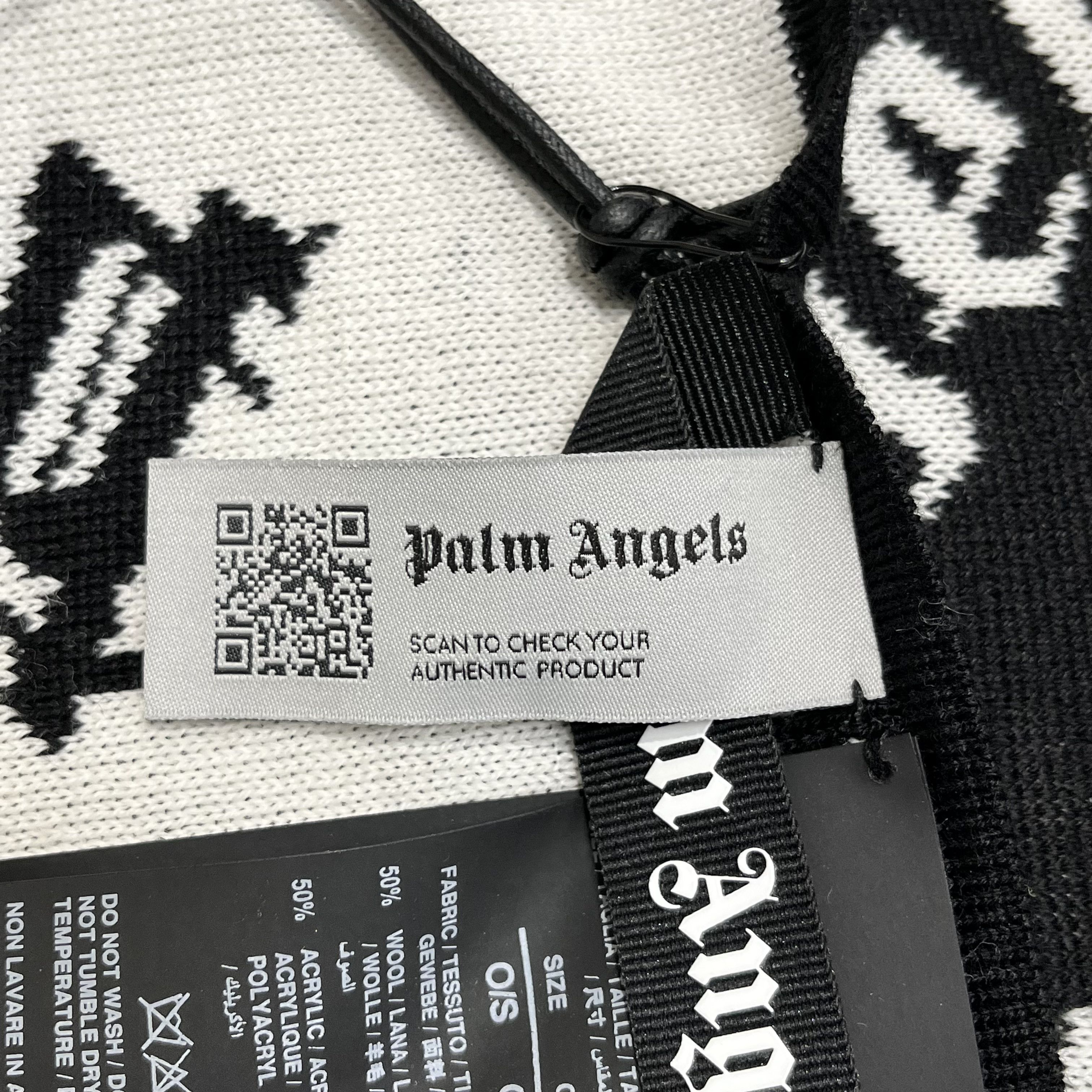 Palm Angels Palm Angels Scarf Black/White Size ONE SIZE - 8 Thumbnail