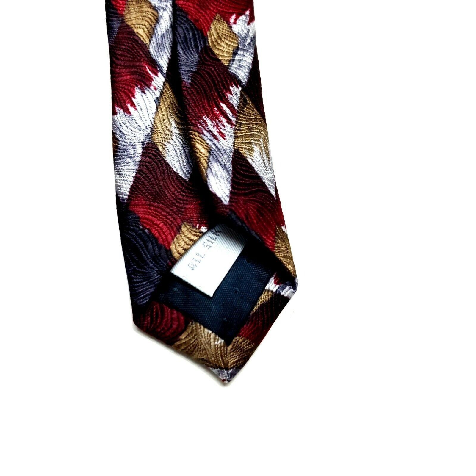 Pierre Cardin Pierre Cardin Silk Tie Red Gray Print Wide Geometric Size ONE SIZE - 4 Thumbnail