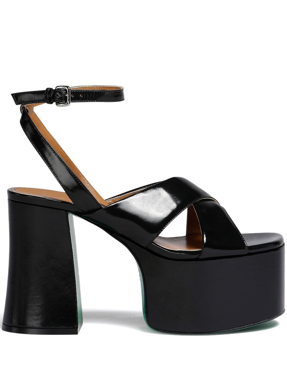 o1w1db10125 Patent-Leather Platform Sandals in Black