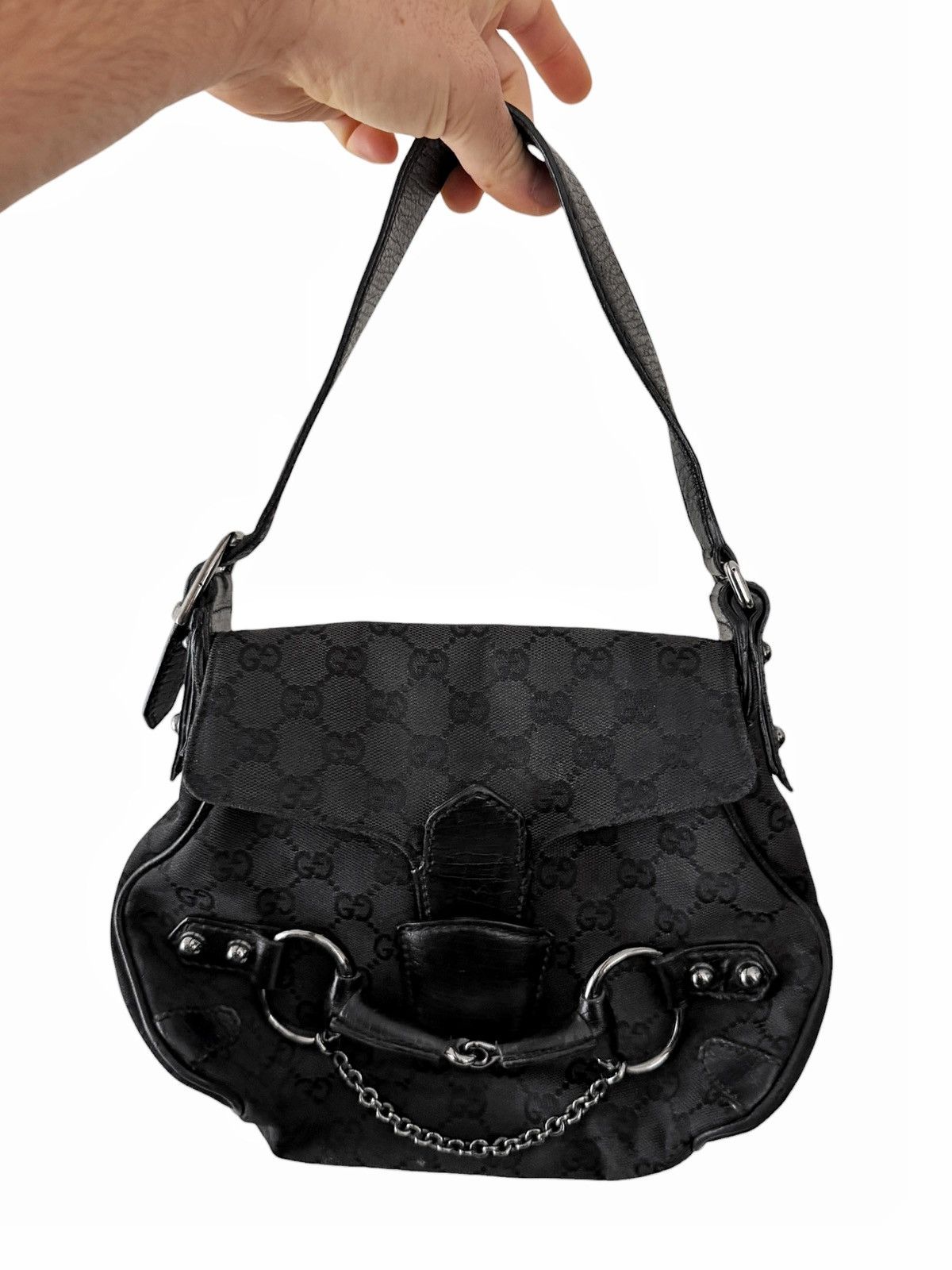 Gucci Tom Ford Horse Bit Canvas Monogram Hobo Bag Size ONE SIZE - 2 Thumbnail