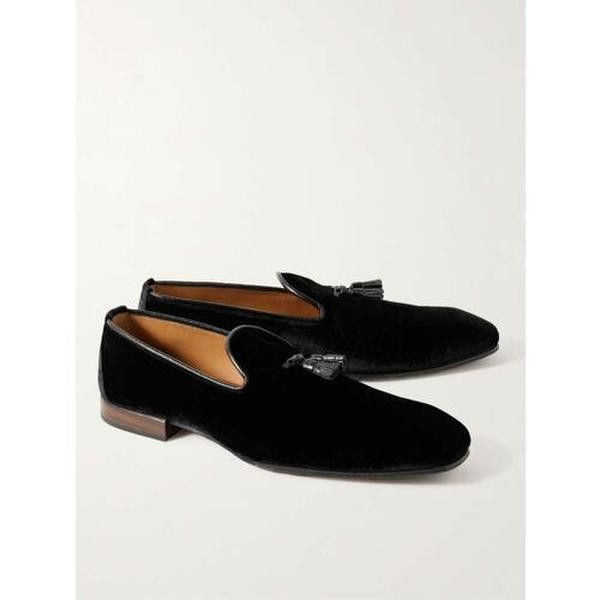 Tom Ford o1w1db10724 Velvet Tassel Loafers in Black Size US 11 / EU 44 - 2 Thumbnail