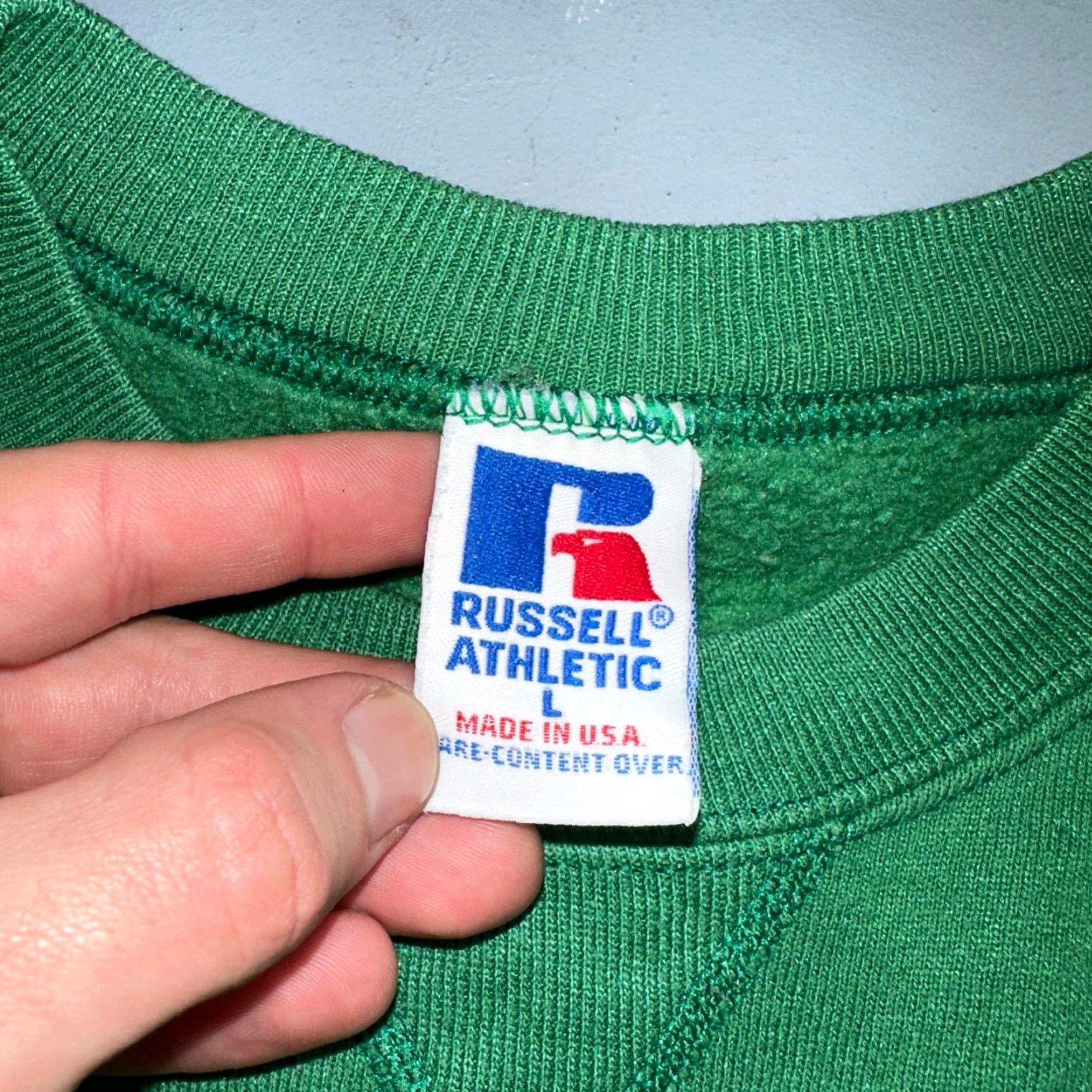 Russell Athletic VINTAGE Russell Athletic Sweatshirt Men L Crewneck All Seasons Green 90s College Sports Size US L / EU 52-54 / 3 - 6 Thumbnail