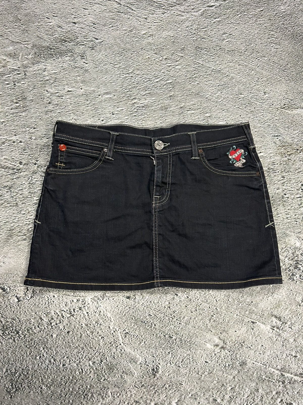 Evisu × Japanese Brand × Puma Evisu x Puma vintage black skirt seagulls Y2K Size 31" - 4 Thumbnail