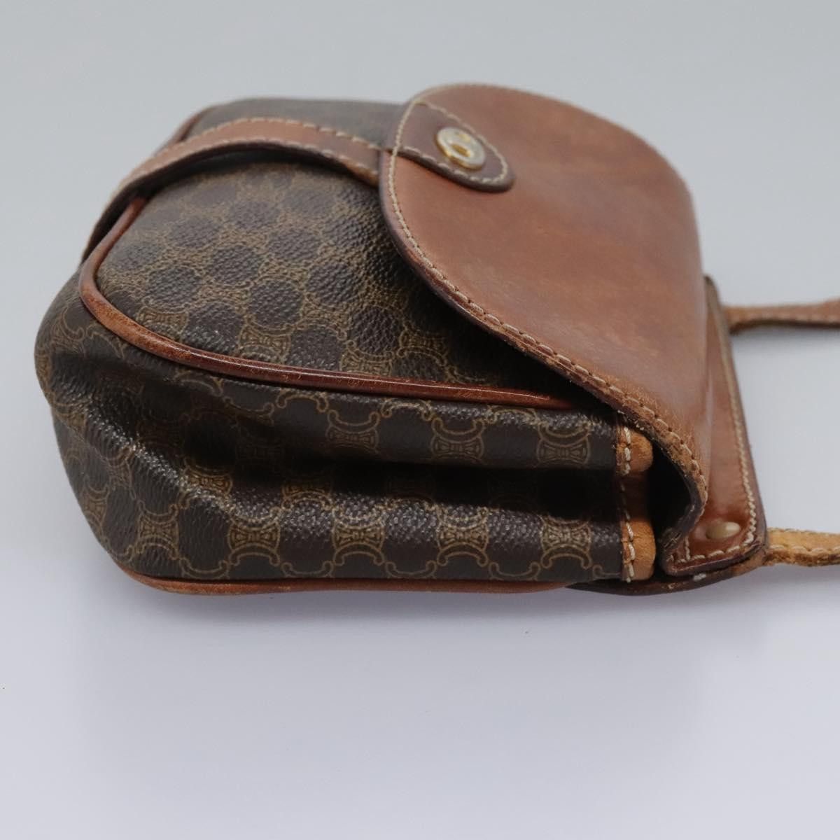 Celine CELINE Macadam Canvas Shoulder Bag Pvc Leather Brown Size ONE SIZE - 4 Thumbnail