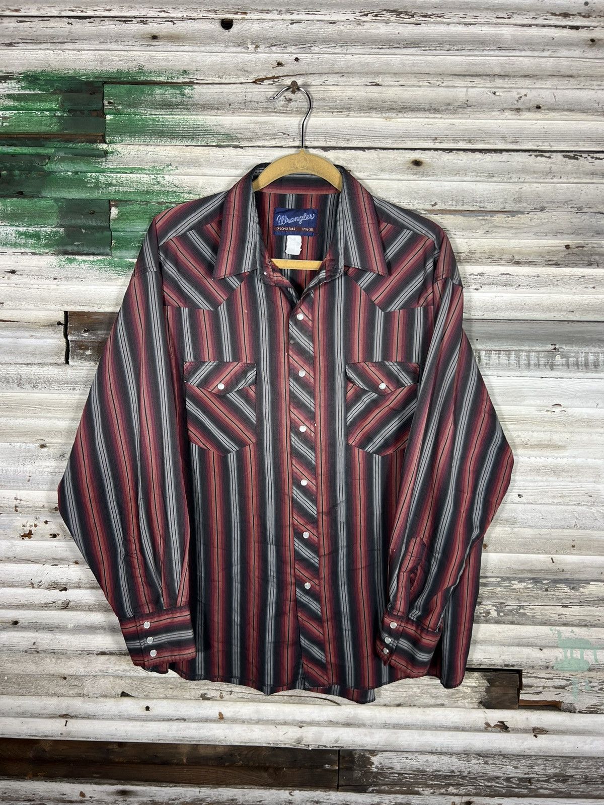 Vintage × Wrangler Vintage Striped Wrangler Western Wear Shirt Size US XL / EU 56 / 4 - 1 Thumbnail