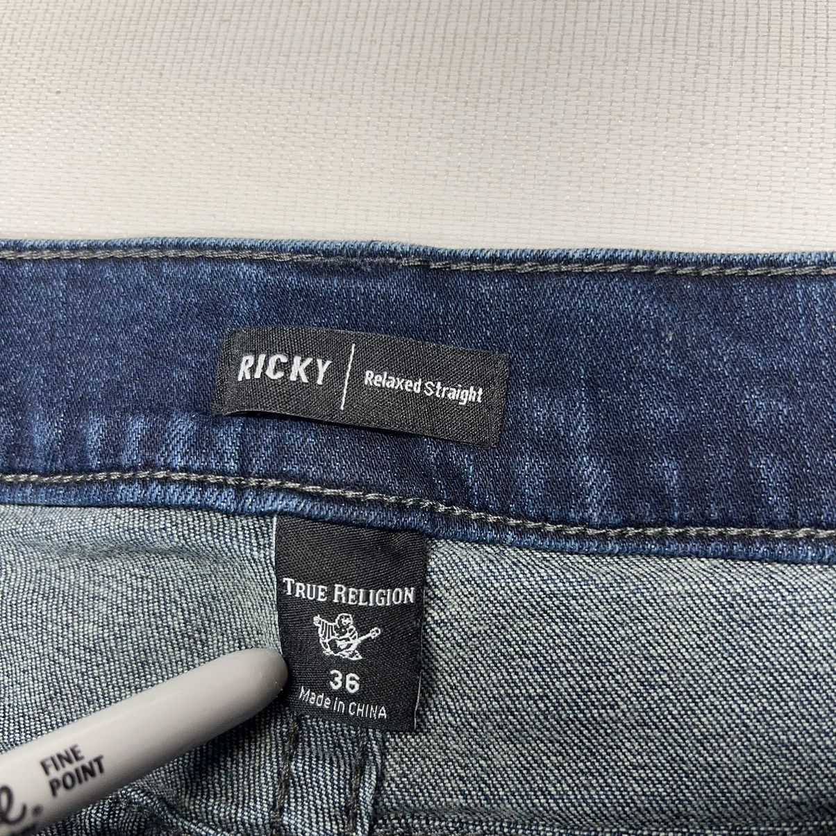 True Religion True Religion Jeans Blue Ricky Relaxed Straight Denim Flap Size US 36 / EU 52 - 9 Thumbnail