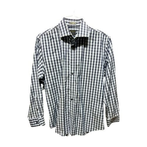 Calibrate CALIBRATE 16 Black White Gingham Trim Fit Long Sleeve Dress Size US L / EU 52-54 / 3 - 6 Thumbnail
