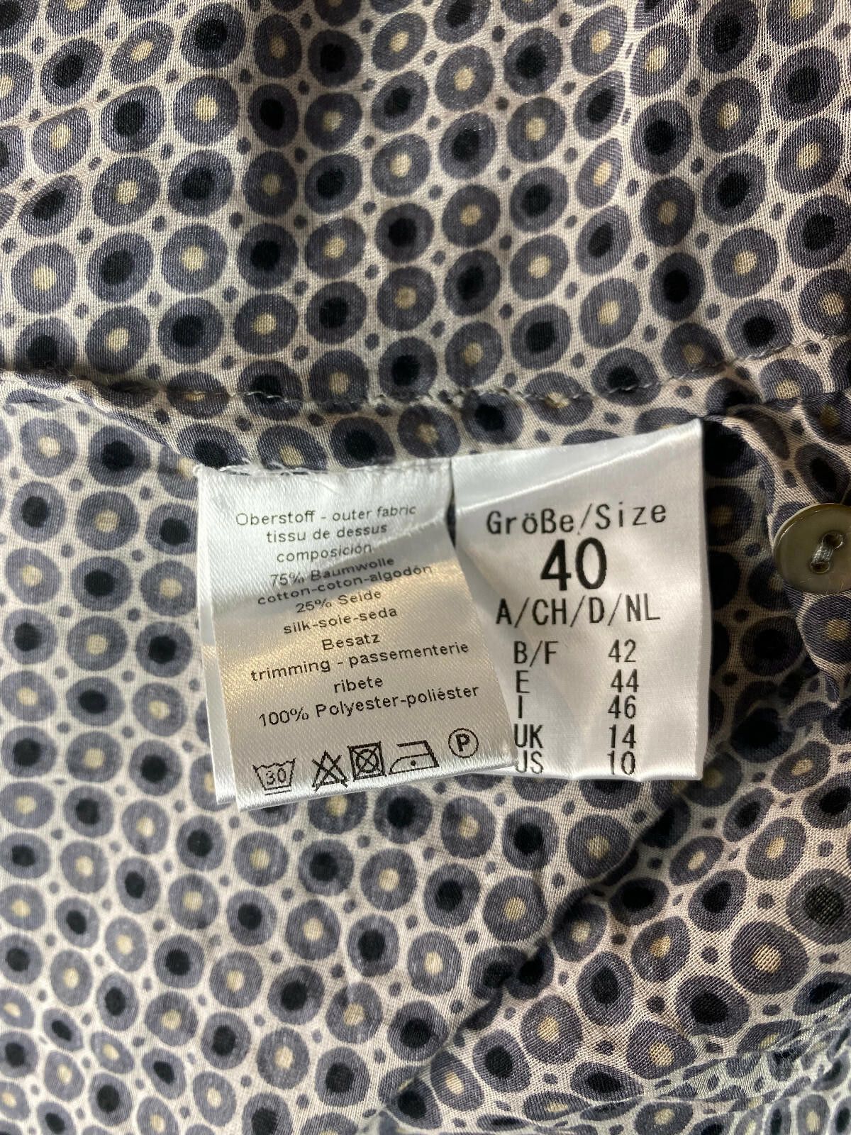 Designer Max Volmary Diamonds and Pearls Gray Blouse Shirt Size 40 Size M / US 6-8 / IT 42-44 - 10 Thumbnail