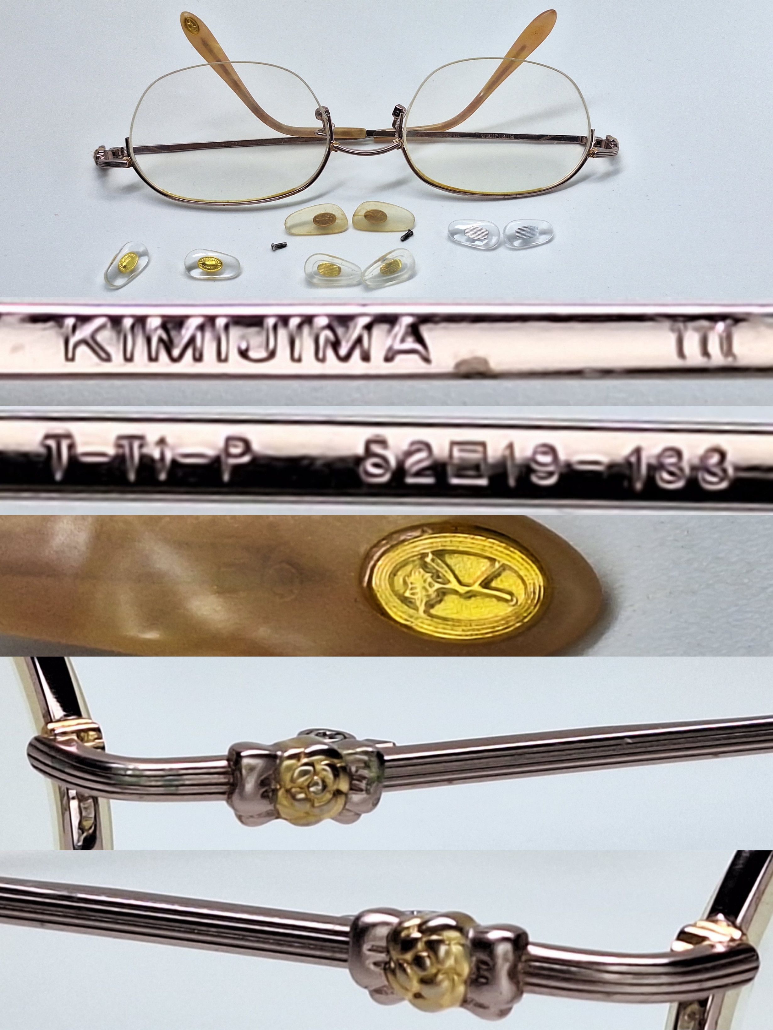 KIJIMA TAKAYUKI KIMIJIMA 111 T-Ti-P Pink Gold Half-Rim Vintage Eyeglass Size ONE SIZE - 6 Thumbnail