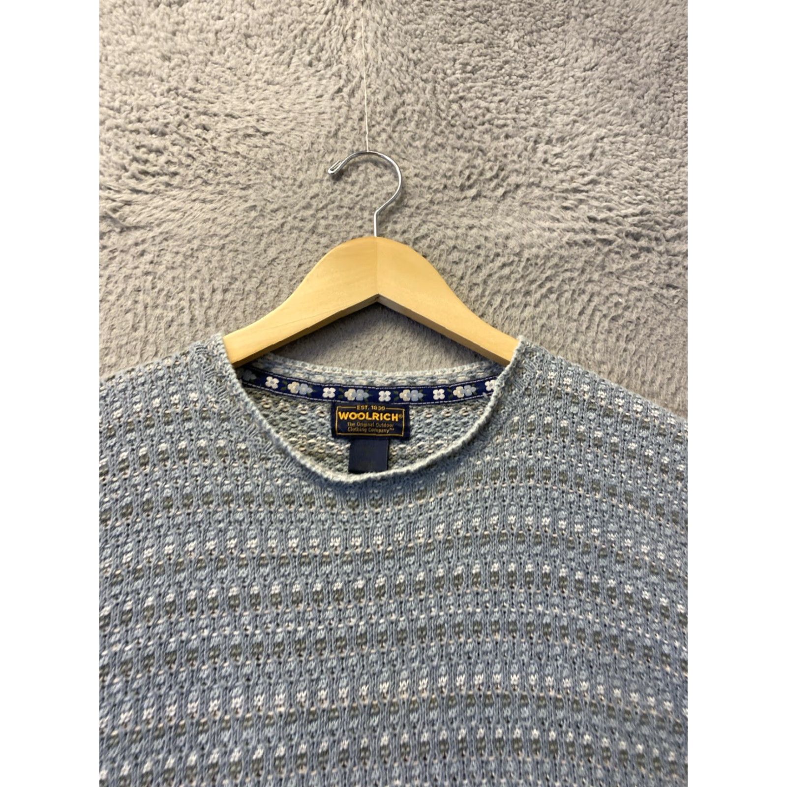 Vintage VINTAGE Woolrich Women's Sweater Pullover XL Blue Gray Knit 90s Gorp Outdoor Fall Winter Size XL / US 12-14 / IT 48-50 - 2 Thumbnail