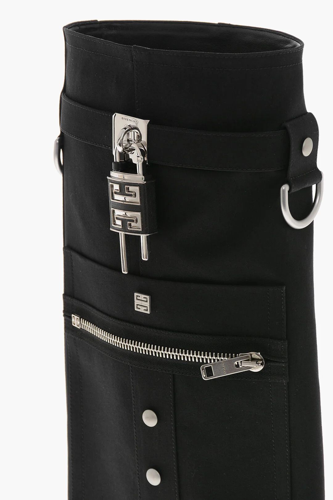 Givenchy og1mm0326 Canvas Knee-High Boots in Black Size US 5 / IT 35 - 4 Thumbnail