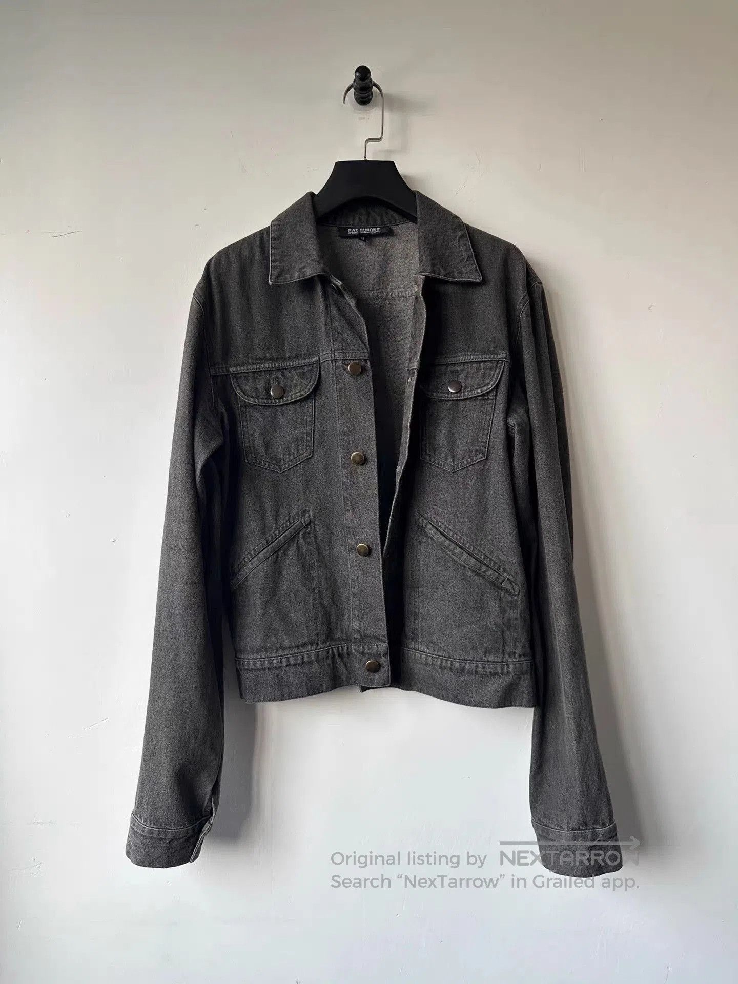 Raf Simons Black Denim Jacket with Button Closure. Size US M / EU 48-50 / 2 - 1 Thumbnail