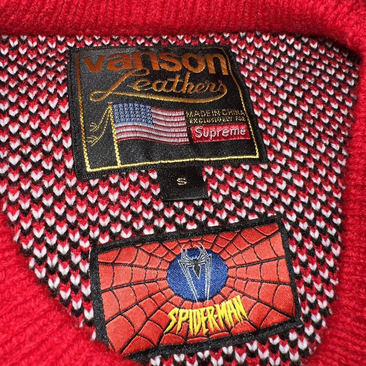 Supreme Supreme Vanson Leathers Spiderman Sweater Red Size Small Size US S / EU 44-46 / 1 - 3 Thumbnail