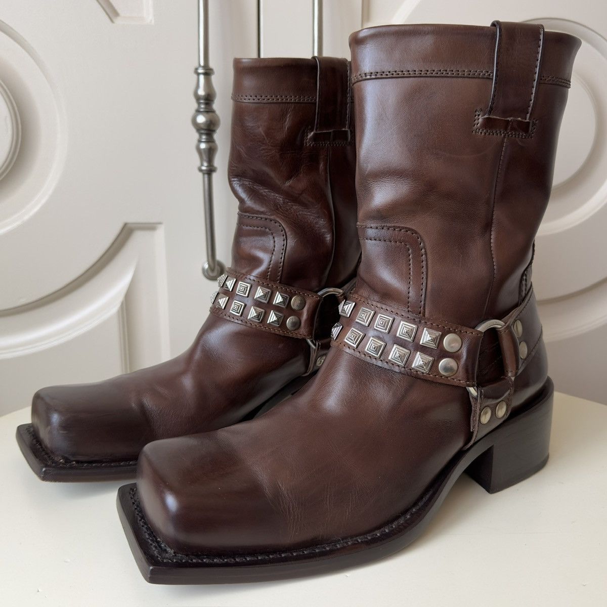 Dsquared2 Dsquared2 F/W 2002 Studded Square Toe Leather
