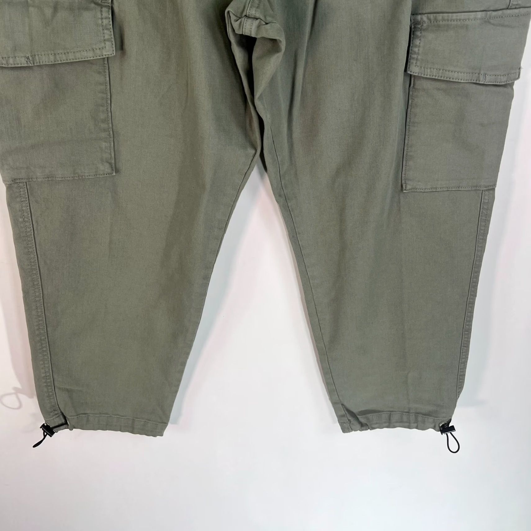 Vintage Arizona Cargo Pants Womens Size 34 Canvas Cotton Green Pockets Drawstring 36x27 90s Style Womens Size 24" / US 00 / IT 34 - 4 Thumbnail