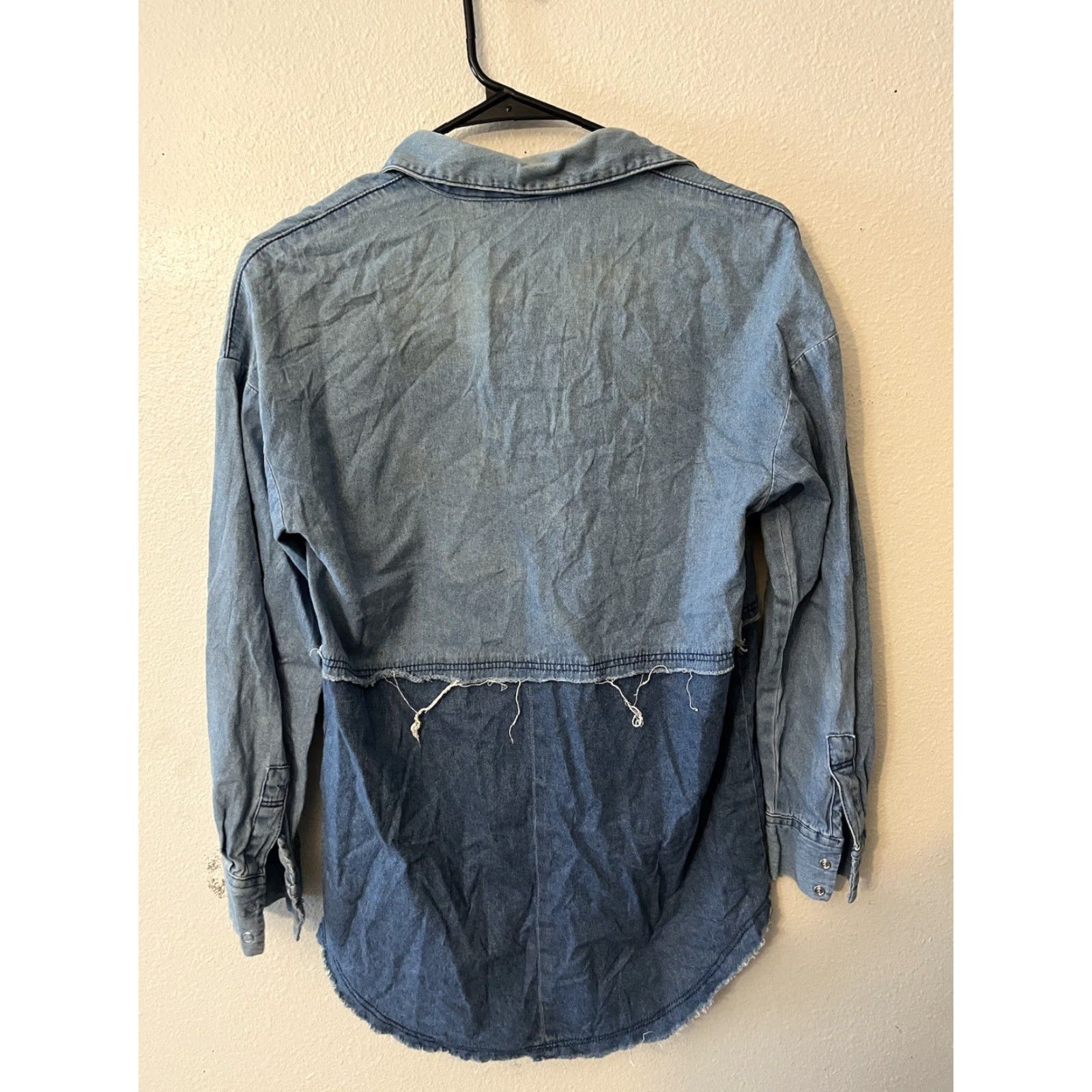 Zara Zara Women's Chambray Button-Up Shirt Blue Denim Look Size XS Size XS / US 0-2 / IT 36-38 - 3 Thumbnail