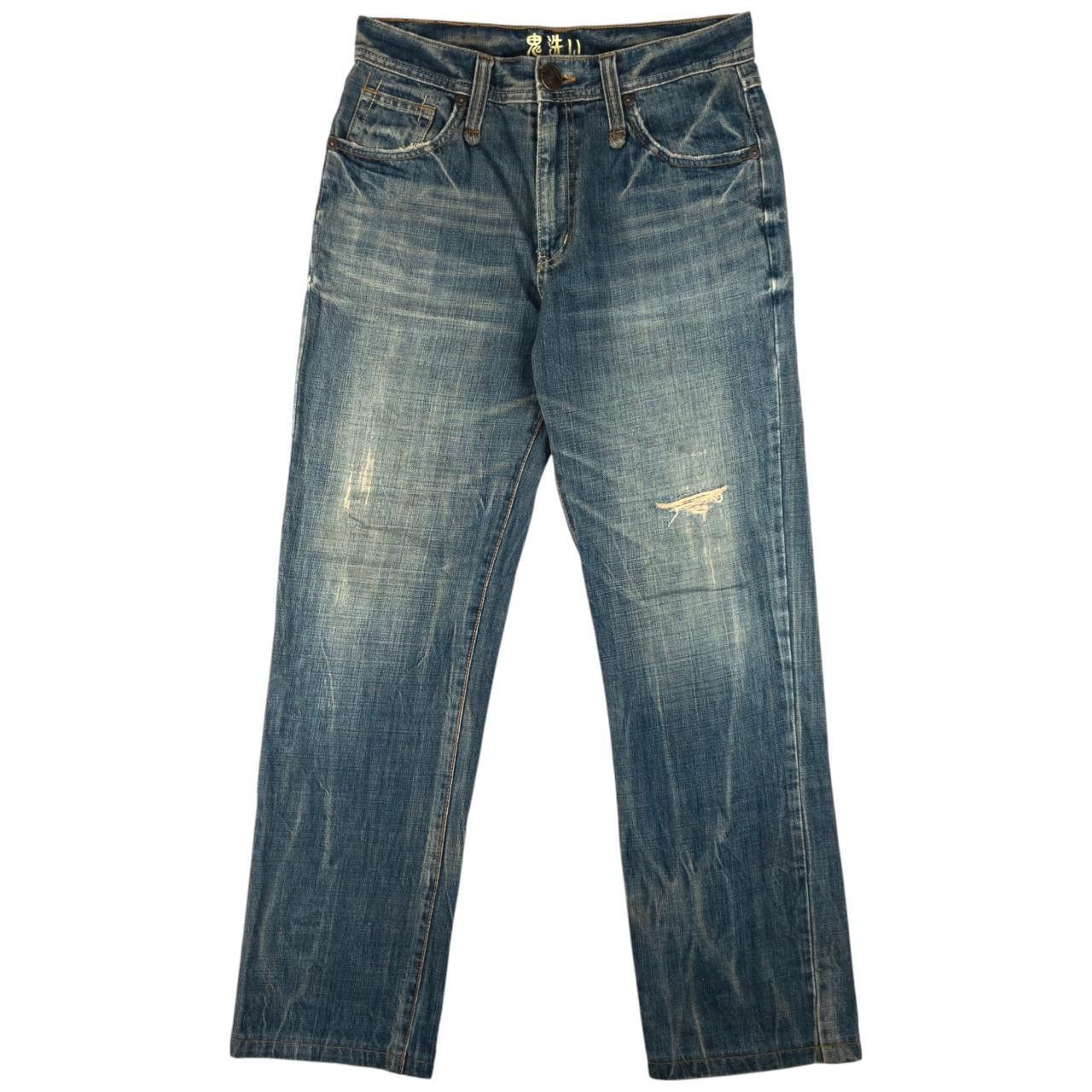 Other Vintage Oniarai Embroidered Devil Japanese Denim Jeans W31 Size US 31 - 3 Thumbnail