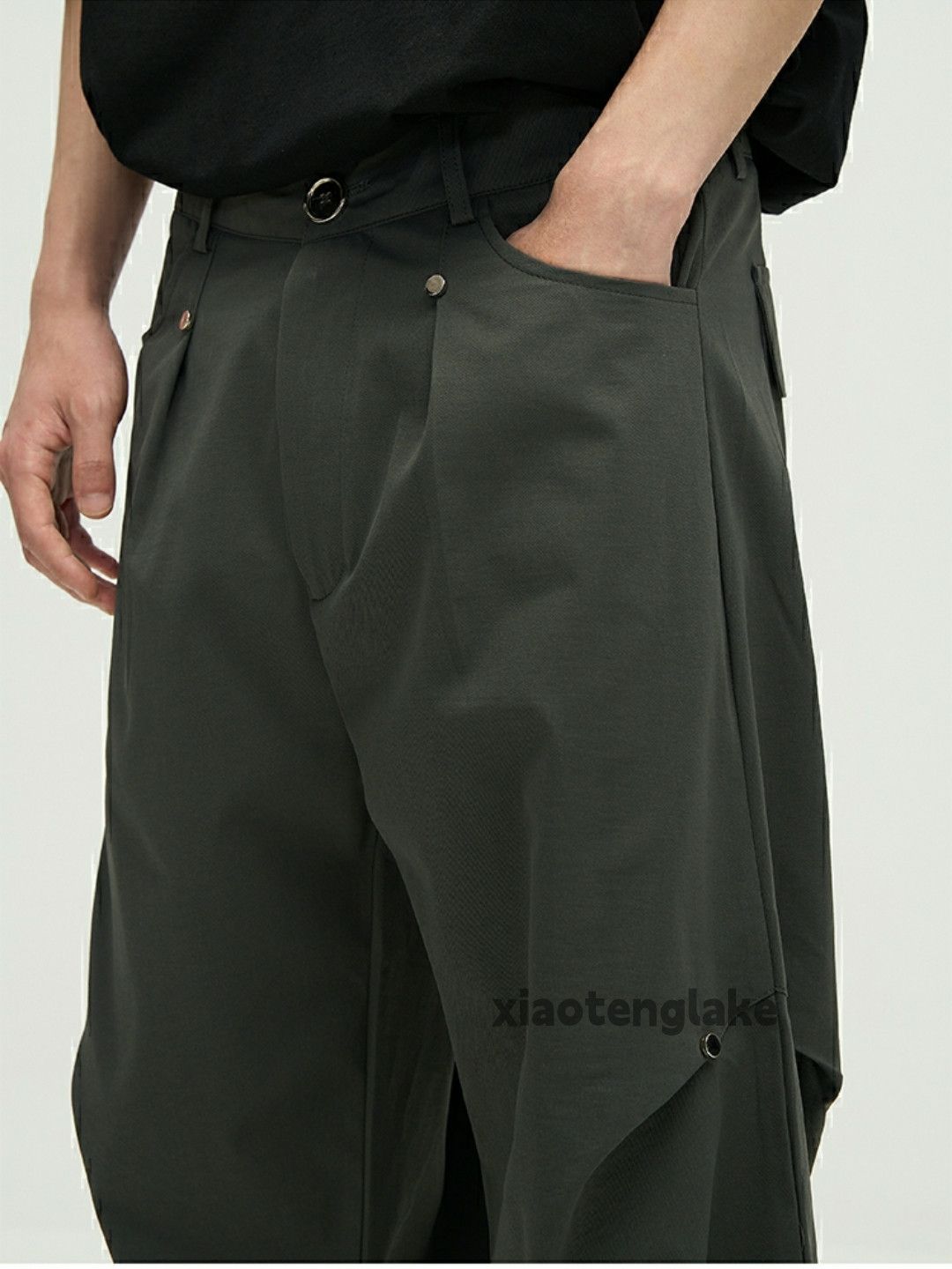 utility pleated loose baggy punk grunge stack pants