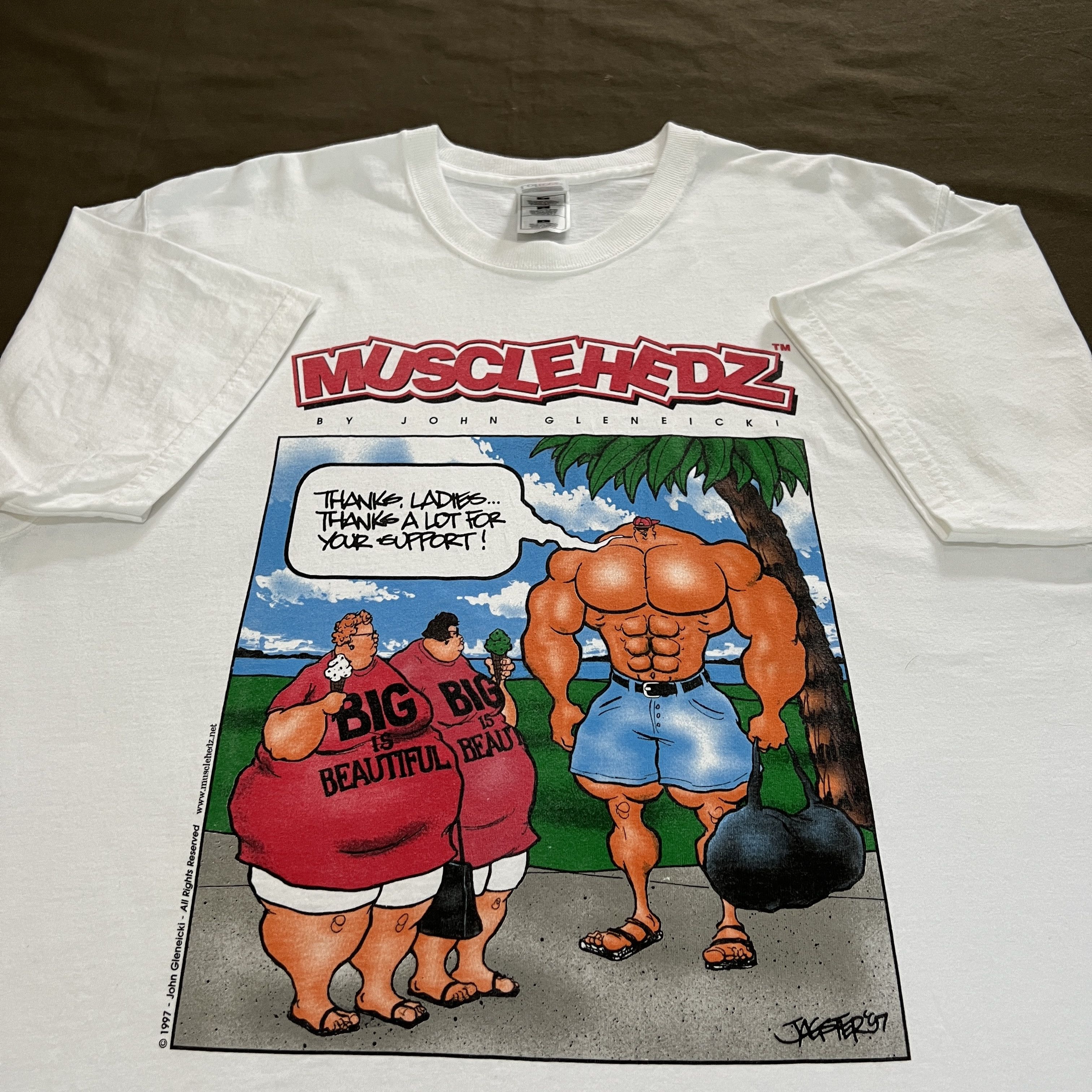 Vintage Vintage 90s Musclehedz John Gleneicki Gold’s gym Fitness Tee Size US L / EU 52-54 / 3 - 1 Thumbnail