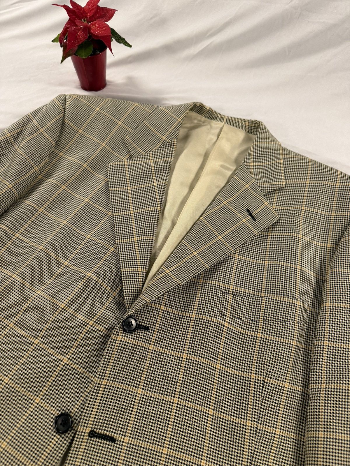 Other E Thomas Rigatti Silk Wool Houndstooth Blazer Sport Coat 46R Size 46R - 9 Thumbnail